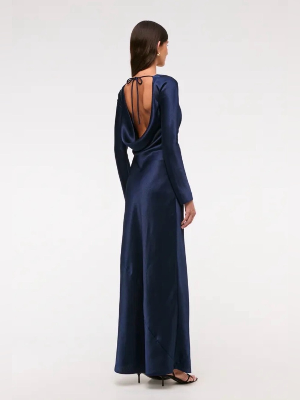 Abercrombie & Fitch Black Long-Sleeve Maxi Dress